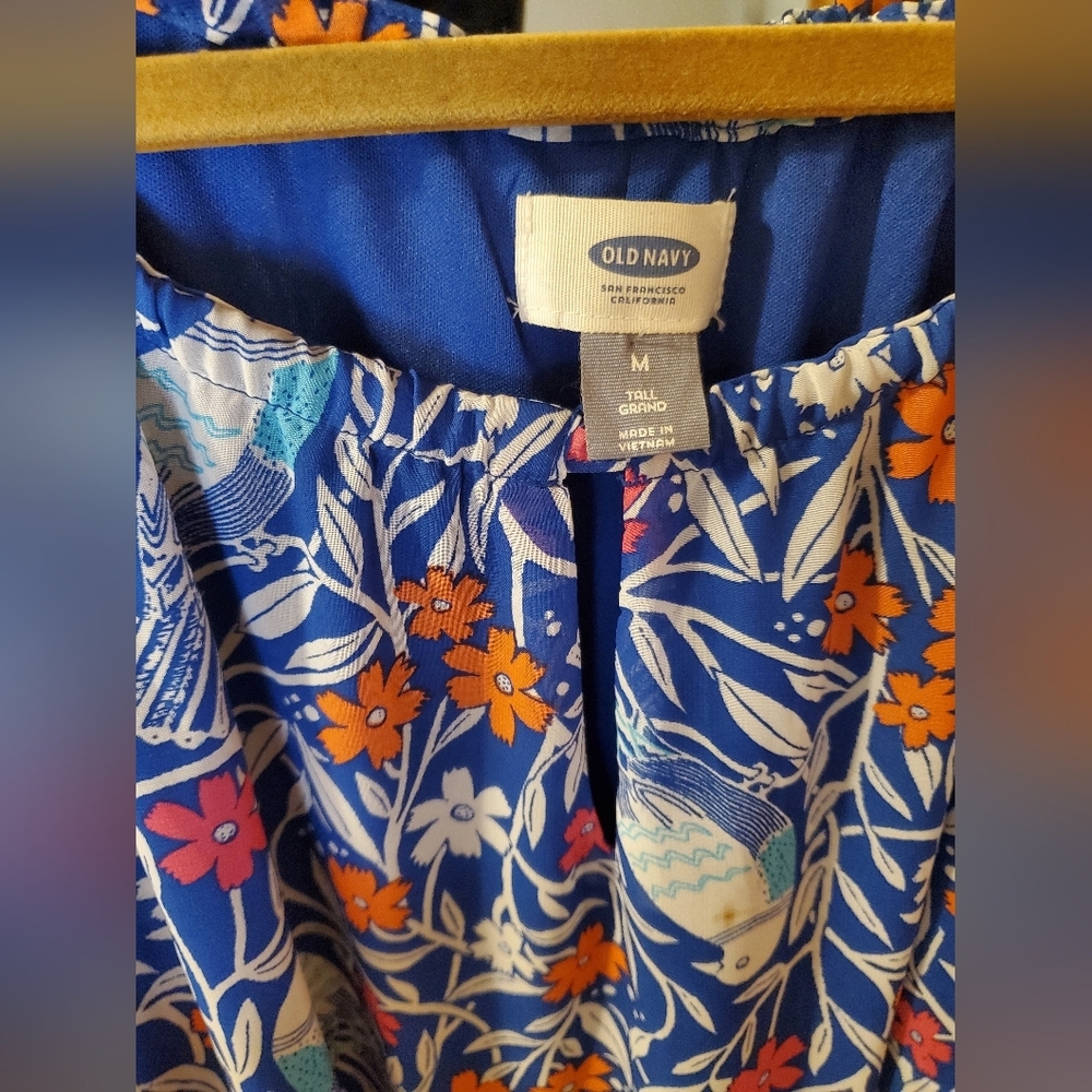 LONG Old Navy Floral Blue Maxi Dress - Picture 2 of 6